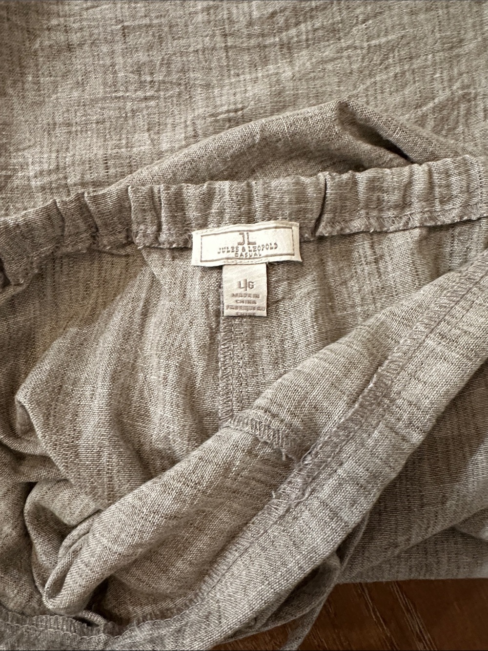 Jules & Leopold Linen Drawstring Pants - Taupe - Picture 2 of 2